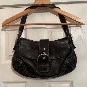 Black leather Coach shoulder bag